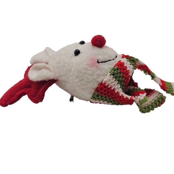 Christmas Brooch Pin Reindeer Polar Bear Critter Scarf Antlers Cute Soft Holiday - Picture 10 of 14